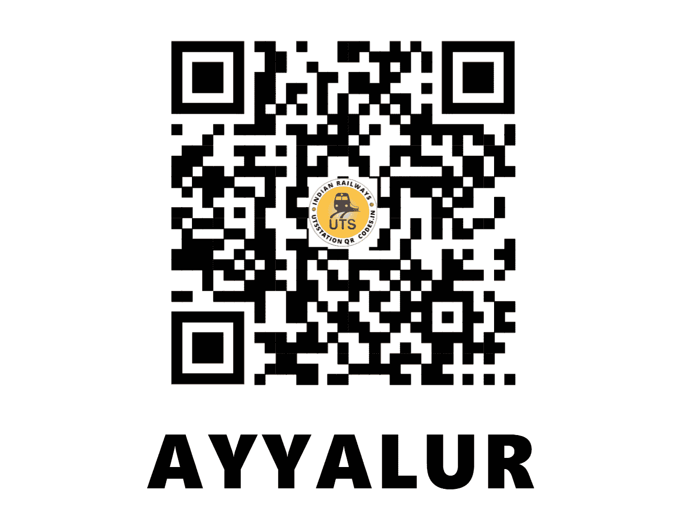 UTS QR Code for AYYALUR - AYR (SR - TAMIL NADU)